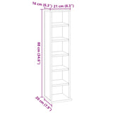CD Cabinet White 21x20x88 cm Engineered Wood - Rear View