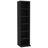 CD Cabinet Black 21x20x88 cm Engineered Wood - Front View