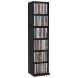 CD Cabinet Black 21x20x88 cm Engineered Wood - Side View