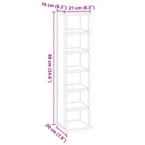 CD Cabinet Black 21x20x88 cm Engineered Wood - Rear View