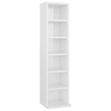 CD Cabinet High Gloss White 21x20x88 cm Engineered Wood - Front View