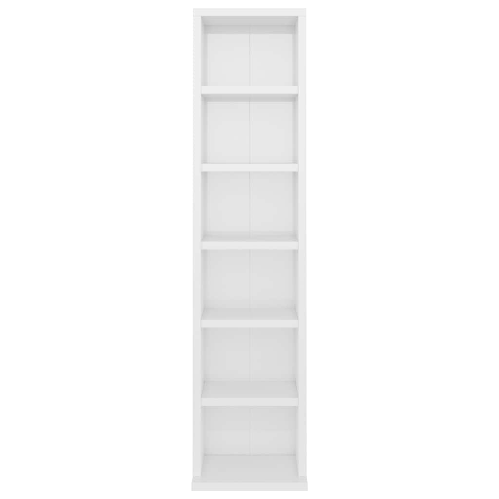 CD Cabinet High Gloss White 21x20x88 cm Engineered Wood