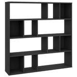 Room Divider/Book Cabinet Black 110x24x110 cm Engineered Wood - Front View