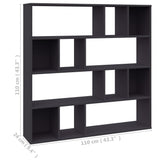 Room Divider/Book Cabinet Grey 110x24x110 cm Engineered Wood - Close-Up Angle