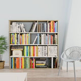 Room Divider/Book Cabinet White and Sonoma Oak 110x24x110 cm Engineered Wood