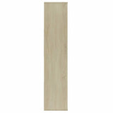 Room Divider/Book Cabinet White and Sonoma Oak 110x24x110 cm Engineered Wood - Rear View