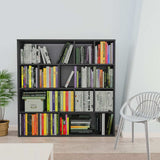 Room Divider/Book Cabinet High Gloss Black 110x24x110 cm Engineered Wood - Side View