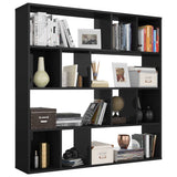 Room Divider/Book Cabinet High Gloss Black 110x24x110 cm Engineered Wood - Top-Down View