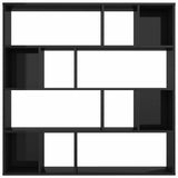 Room Divider/Book Cabinet High Gloss Black 110x24x110 cm Engineered Wood