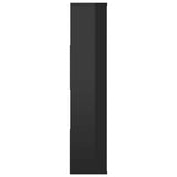 Room Divider/Book Cabinet High Gloss Black 110x24x110 cm Engineered Wood - Rear View