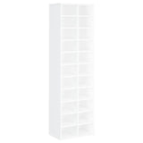 Shoe Cabinet White 54x34x183 cm Engineered Wood - Front View