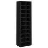 Shoe Cabinet Black 54x34x183 cm Engineered Wood - Front View