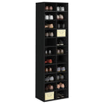 Shoe Cabinet Black 54x34x183 cm Engineered Wood