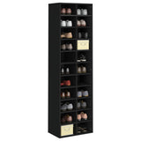Shoe Cabinet Black 54x34x183 cm Engineered Wood - Side View