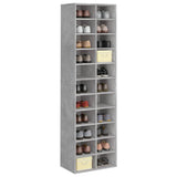 Shoe Cabinet Concrete Grey 54x34x183 cm Engineered Wood - Side View