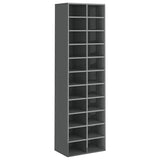 Shoe Cabinet High Gloss Grey 54x34x183 cm Engineered Wood - Front View