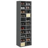 Shoe Cabinet High Gloss Grey 54x34x183 cm Engineered Wood - Side View