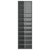 Shoe Cabinet High Gloss Grey 54x34x183 cm Engineered Wood - Top-Down View