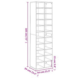 Shoe Cabinet High Gloss Grey 54x34x183 cm Engineered Wood - Close-Up Angle