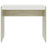 Desk White and Sonoma Oak 90x40x72 cm Engineered Wood - Top-Down View