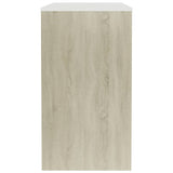 Desk White and Sonoma Oak 90x40x72 cm Engineered Wood