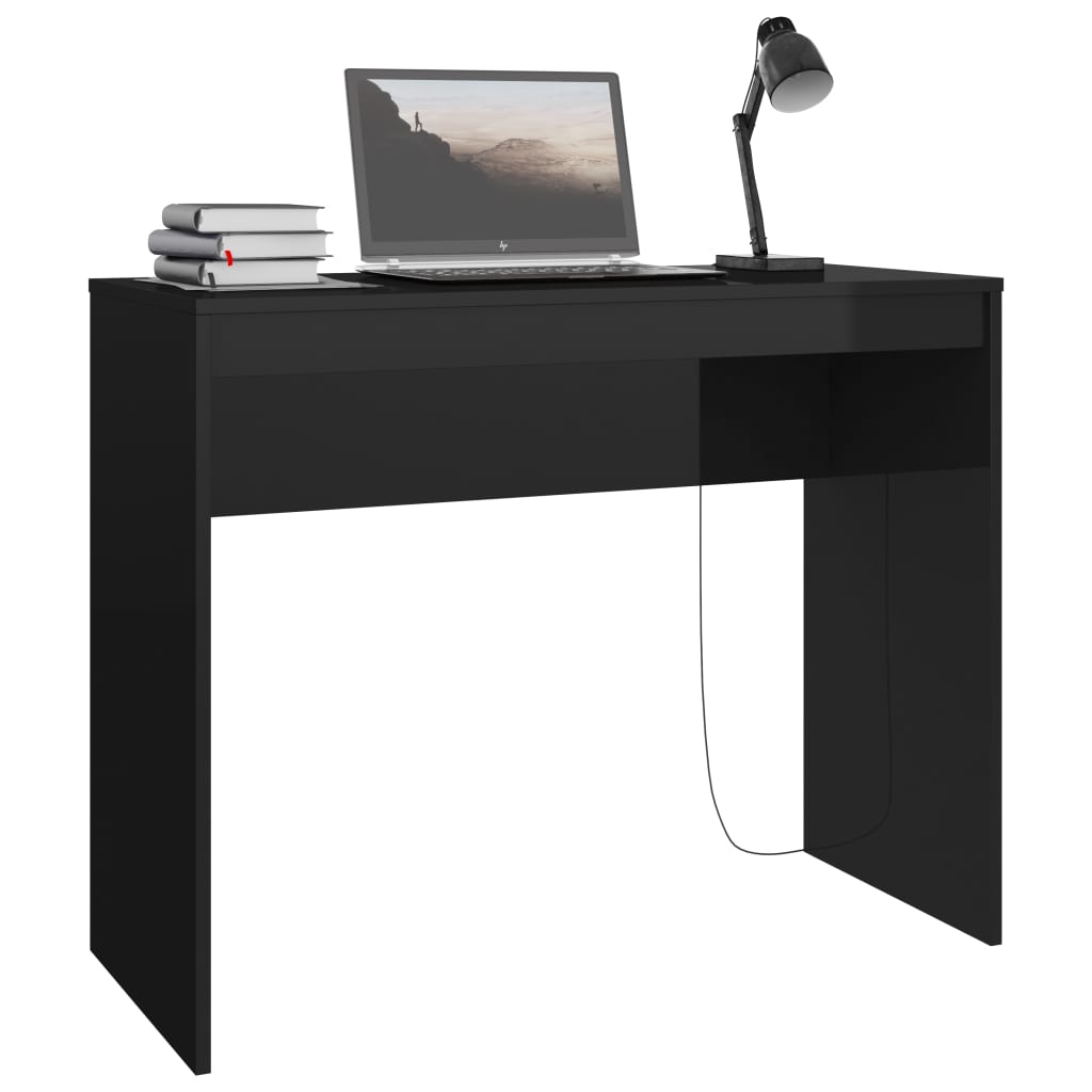 Desk High Gloss Black 90x40x72 cm Engineered Wood