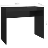 Desk High Gloss Black 90x40x72 cm Engineered Wood