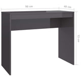 Desk High Gloss Grey 90x40x72 cm Engineered Wood