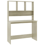 Desk with Shelves Sonoma Oak 110x45x157 cm Engineered Wood