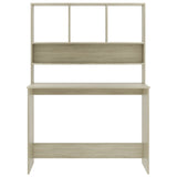 Desk with Shelves Sonoma Oak 110x45x157 cm Engineered Wood