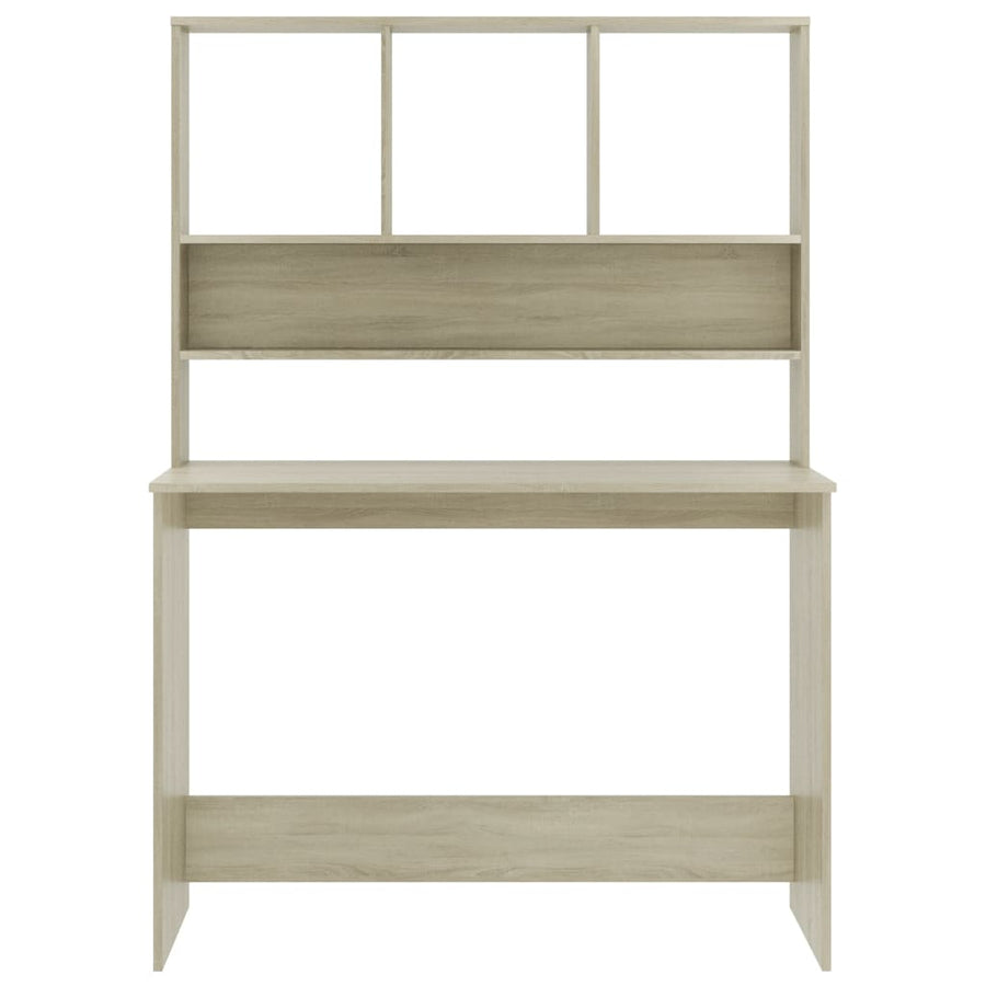 Desk with Shelves Sonoma Oak 110x45x157 cm Engineered Wood