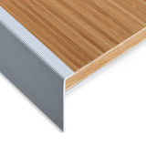 F-shape Stair Nosings 15 pcs Aluminium 134 cm Silver - Top-Down View