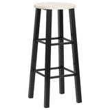 Bar Stools 2 pcs Black MDF - Front View