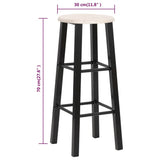 Bar Stools 2 pcs Black MDF - Close-Up Angle