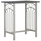 3 Piece Bar Set Wood and Steel Black - Front View