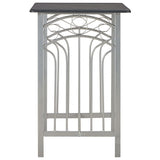 3 Piece Bar Set Wood and Steel Black