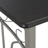 3 Piece Bar Set Wood and Steel Black - 45-Degree Angle