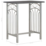 3 Piece Bar Set Wood and Steel Black - Extra Image