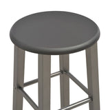 3 Piece Bar Set Wood and Steel Anthracite - Low Angle