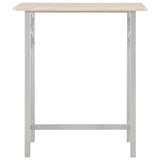 3 Piece Bar Set Wood and Steel - Side View