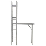 3 Piece Folding Dining Set with Storage Rack MDF and Steel Black - 45-Degree Angle