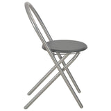 3 Piece Folding Dining Set with Storage Rack MDF and Steel Black - Extra Image