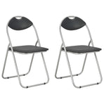 Folding Chairs 2 pcs Black Faux Leather