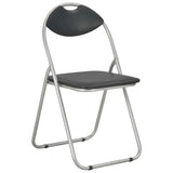 Folding Dining Chairs 2 pcs Black Faux Leather