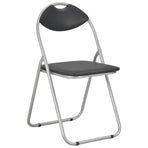 Folding Chairs 2 pcs Black Faux Leather