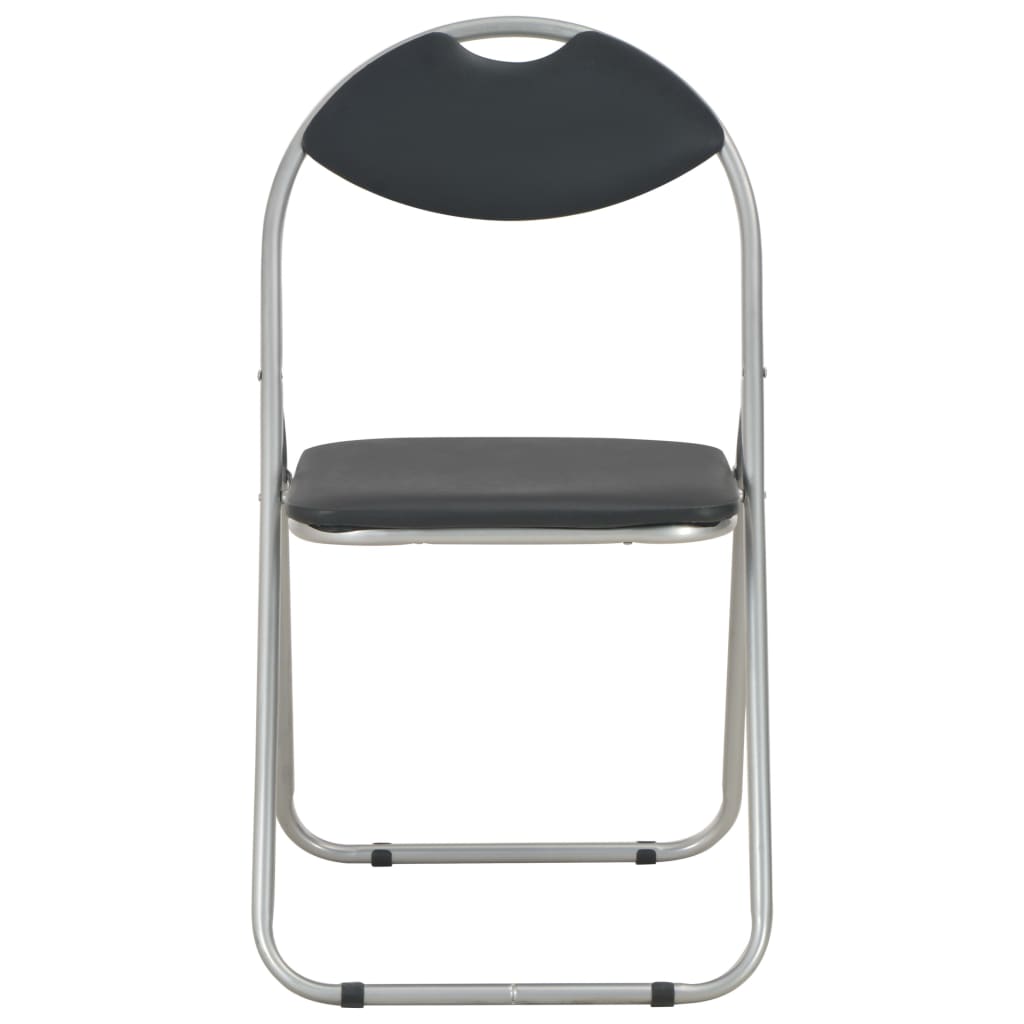 Folding Dining Chairs 2 pcs Black Faux Leather