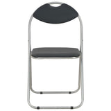 Folding Dining Chairs 2 pcs Black Faux Leather