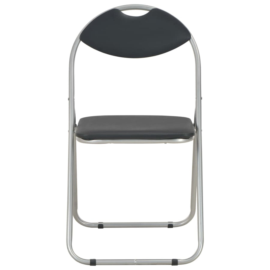 Folding Chairs 2 pcs Black Faux Leather