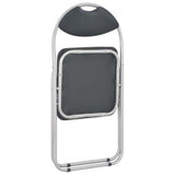 Folding Dining Chairs 2 pcs Black Faux Leather - 45-Degree Angle