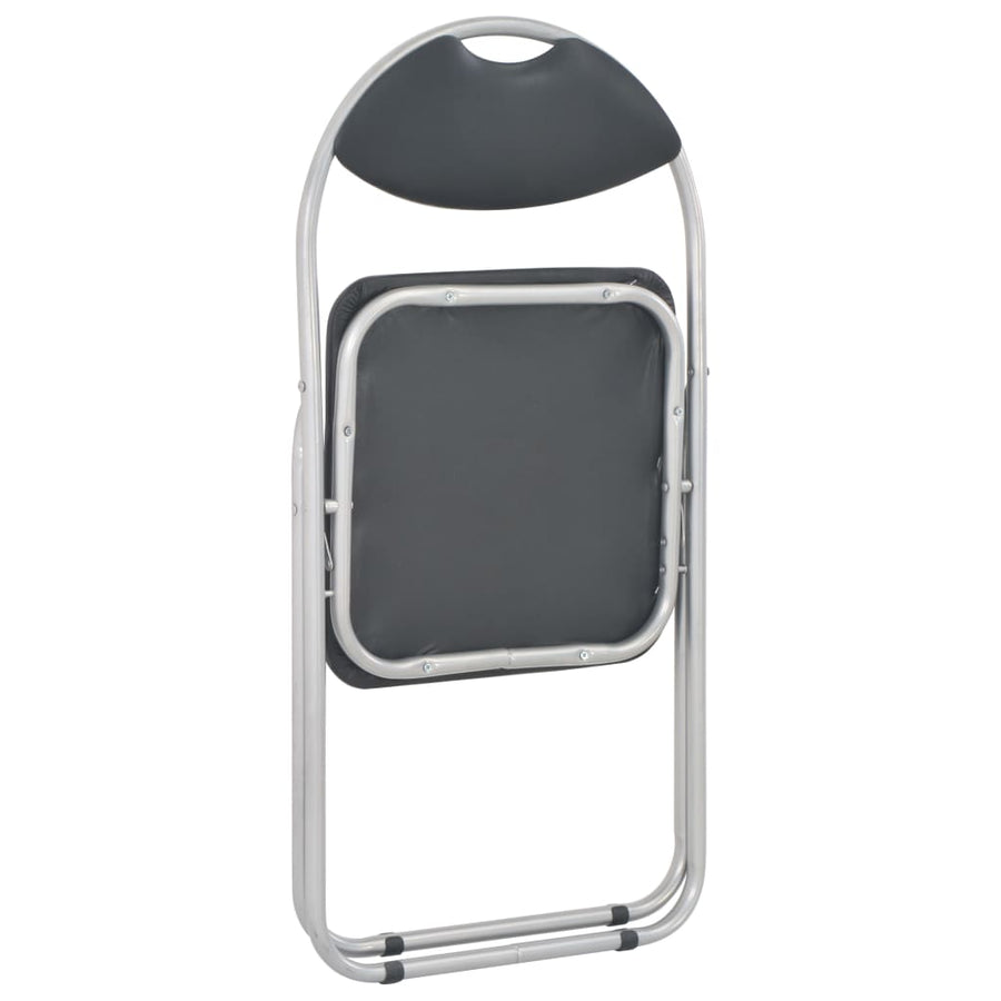 Folding Chairs 2 pcs Black Faux Leather